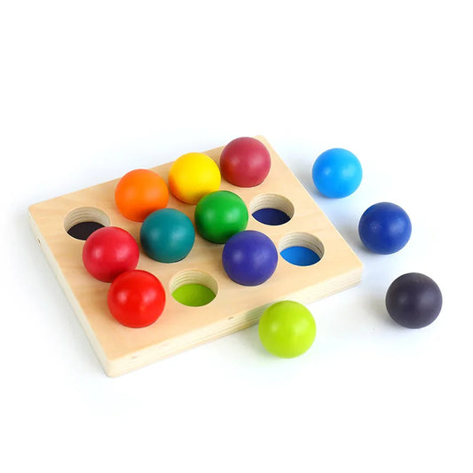 Wooden Rainbow Sorting Board Color Cognitive Matching Early Learning Educational Toys for Boys and Girls