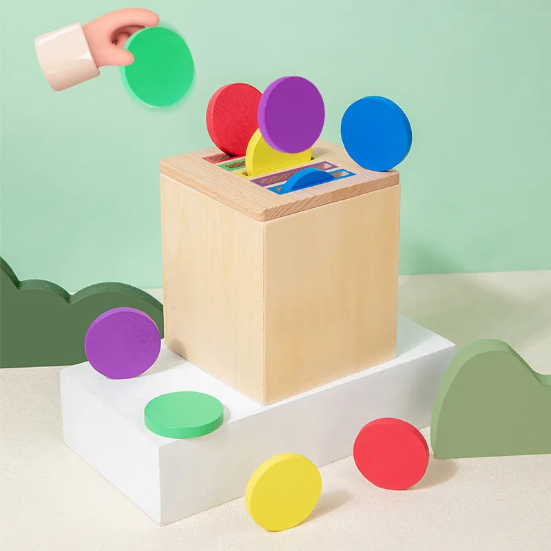 Coin Box Color Classification Shape Blocks Cognitive Pairing Teaching Aids Kids Toy